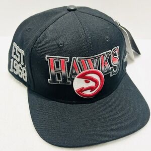 Pro‎ Standard Atlanta Hawks Wordmark Est. Snapback Hat Cap Adjustable Black NBA